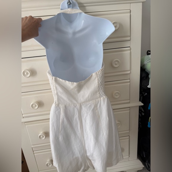 NWT-Amanda Uprichard off white Halter Button-Down Romper - Picture 4 of 12